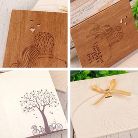 Creawoo Grußkarte Aus Holz, Handgemachte Liebeskarte, I Love You Forever & Ever, Jubiläumskarte, Geburtstagskarte, Hochzeitskarte für Sie Ihn Frauen Mann Ehefrau Ehemann