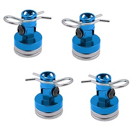 HeyMi Invisible Body Shell for RC Car, Alloy Magnetic Invisible Body Mounts Column for HSP Redcat Himoto Traxxas SCX10 4WD 1/10 RC Car (4Pcs Blue)