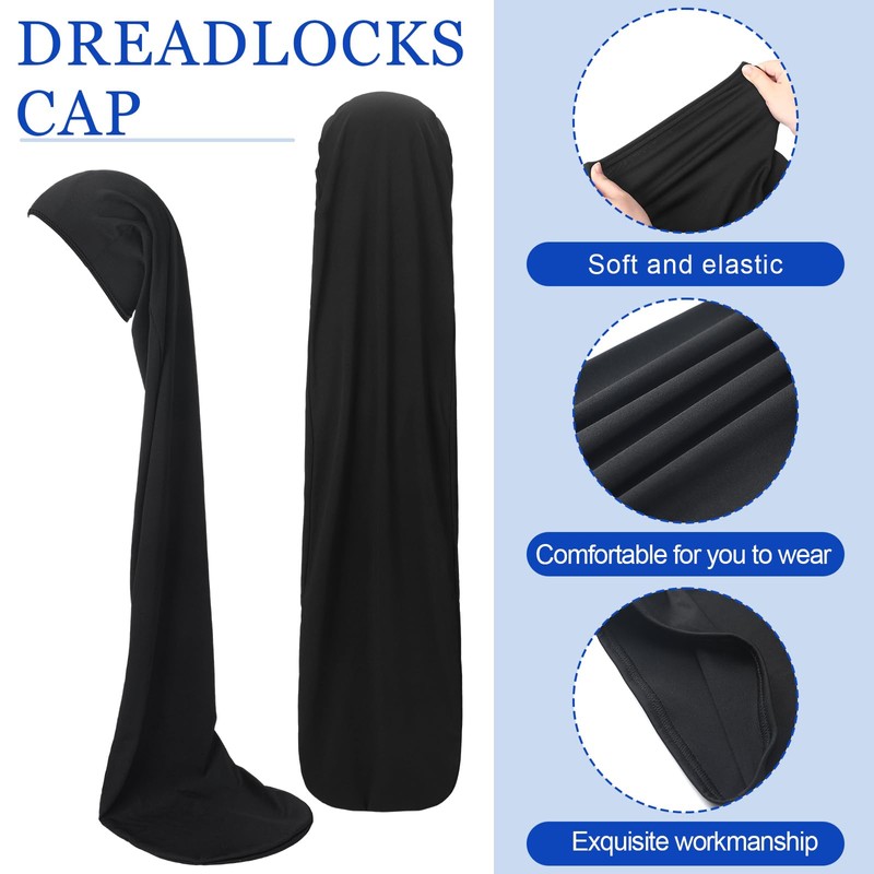 Twistover 2 Pcs Jumbo Dreadlock Cap Hair Dreads Head Wrap