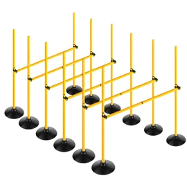 Voodans Adjustable Height Agility Hurdle Set Multi-Function Soccer Trainning Pole Set Coaching Sticks with Rubber Base (Pack of 6, 4.9 FT)