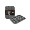 Ibili 835012 Perforated Muffin Pan 12 Cups, Rolled Steel Plate,
