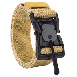 White Fang BT966 Men's Tactical Nylon Belt, Quick Release Buckle, Fashion, yellow