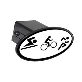 GRAPHICS & MORE Triathlon Swim Bike Run Sign Symbol Oval Tow Trailer Hitch Cover Plug Insert 2"