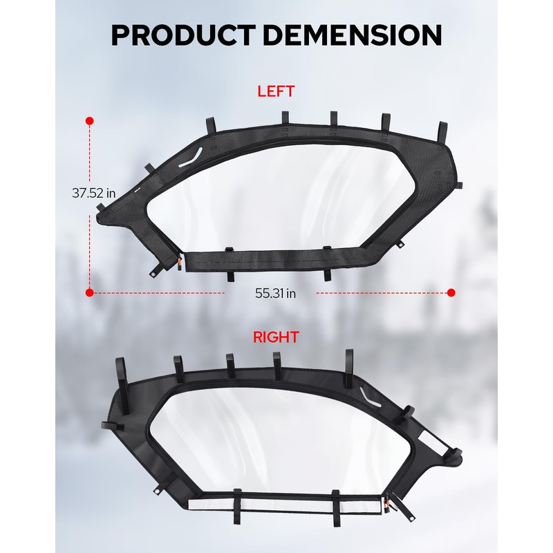 Benlari X3 Soft Upper Door Set Kit, UTV Soft Upper
