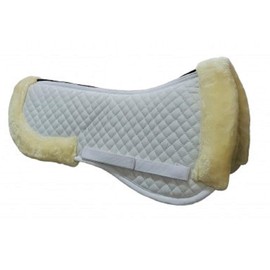 Gallop Premium Vented Fleece Fur Half Saddle Pad, One Size, White