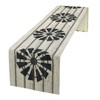 Retro Windmill Table Runner, Rustic Farmhouse Wood Grain Country Style