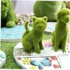 Abaodam 2pcs Faux Moss Dog Cat Figurines Realistic Simulation Outdoor