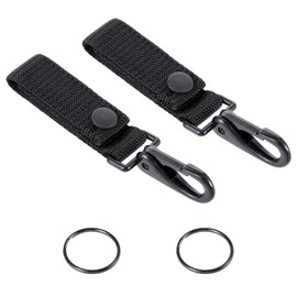 Wanmu 2Pcs Heavy Duty Belt Keeper Clip Key Holder, Key Clip with Nylon MOLLE Strap & Metal Snap & Key Clip, Tactical Vest Accessories, Law Enforcement Accessories, Police Military Equipment