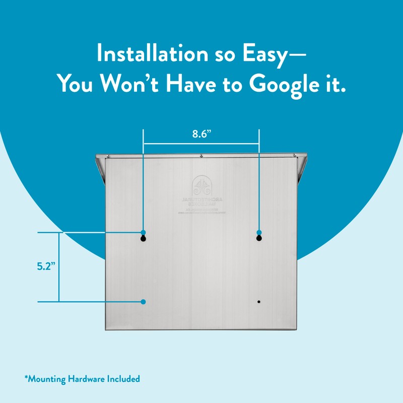 Architectural Mailboxes Maya™ Locking, Wall-Mounted Mailbox for Outside, Metal Stainless