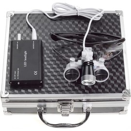 UINMYREO 3.5x420mm Binocular Loupes Magnifying Glasses Optical Glass with Head Light Lamp (Black)