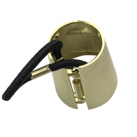 2 Pack Metal Ponytail Horsetail Buckles with Smooth Alloy Bands - Simple Elastic Hair Rings for Long Hair (Gold)