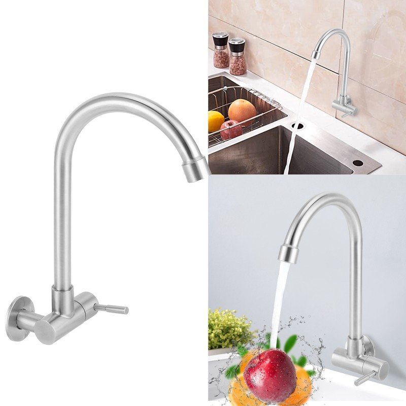 G1/2 Sink Faucet Wall-in 360 Degree Rotating Water Tap Single