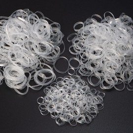 Minihope Mini Rubber Bands Soft Elastic Bands Clear Polyband Elastics 1000 Count for Women Kids Braids Hair Clear - Fine Hair Pain-Free