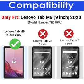 Gjinniuk Screen Protector For Lenovo Tab M9 2023 (9 Inch, TB310FU), Tempered Glass Film Guard for Lenovo Tablet M9 9” Anti-Scratch 9H Hardness Bubble-free Clear