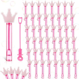 Silipull 48 Pcs 4.2'' Mini Bubble Wands Bubbles Party Favors Birthday Party Supplies Favor Decorations for Boys and Girls Gift Graduation Goodie Bag, Contains Liquid(Crown Shape)