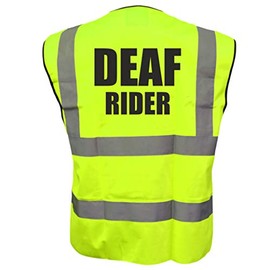 Brook Hi Vis UK Hi Vis Deaf Rider Yellow and Pink Vest Waistcoat Safety Reflective Bike Jacket Road Safety Plus a Discount Code for your next order X-Large