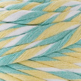 Clowex Multicolored Cotton Combed Macrame String 5mm, Rainbow Colorful Macrame Cord, Twisted Multicolor Soft Variegated Cotton Macrame Yarn 87 yds x 5mm, Decorative Craft Yarn for Knotting (TM02)