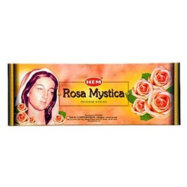 Rosa Mystica (Religiosidad) – Caja de seis tubos hexagonales de 20 varillas – HEM de incienso enrollado a mano en la India