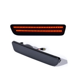 2X Dynamic Red Dark Smoke Lens Rear Side Marker Light Sequential Blink Turn Signal Lamp Compatible with Ford Mustang 2005 2006 2007 2008 2009 ()