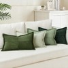 MIULEE Set of 4 Corduroy Cushion Covers, Soft Decorative Cushion