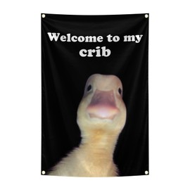 Welcom to My Crib Flag 2x3 Ft Flag with Brass Grommets for Man Cave Teen Boys and Girls College Dorm Room Decor Outdoor Yard Signs Parties