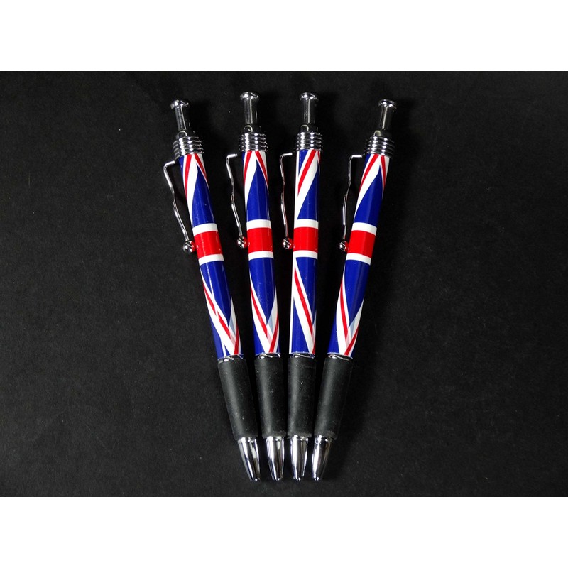 Rollerball Pens with Union Jack Design, Set of 4 Pens,