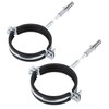 Pack of 2 Anti-Vibration Single Metal Pipe Brackets Clamps Rubber