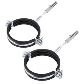 Pack of 2 Anti-Vibration Single Metal Pipe Brackets Clamps Rubber Lined for Pipes with Diameter 107-112 mm (2)