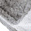 Hodge and Hodge Grey Faux Fur Blanket White Sherpa Fleece