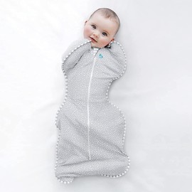 Love To Dream Swaddle, Sleeping Bag, Arms Up Position, Two-Way Zip for Easy Nappy Changing, Bamboo Viscose, Ideal for Moderate Temperatures 20–24 °C, Newborn (2.2–3.8 kg), Grey