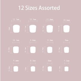 24pcs Short False Nails Nude Stick on Nails Gradient Press on Nails Removable Glue-on Nails Fake Nails Women Girls Nail Art Accessories