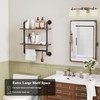 Merapi 24" Industrial Floating Shelves with Tower Bar, Pipe Shelves