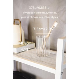 2 piece Simple Transparent Vertical-Striped Bathroom Glass Toothbrush Cup and Holder Set