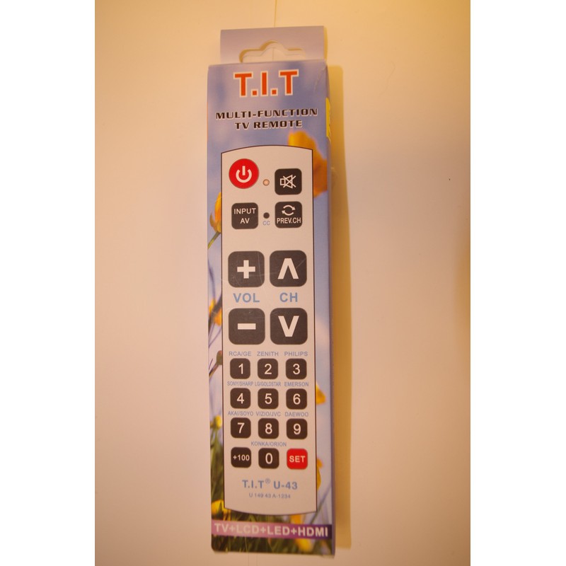 Gmatrix Big Button Universal Remote Control - Retail Packaging (U-43)