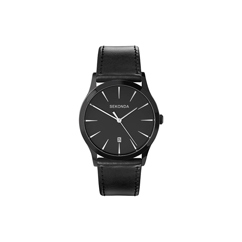 Sekonda Gents Analogue Quartz Watch with Black Dial and Black