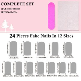 Qioon 24 Pcs French Tip Press On Nails with Charms, Medium Long Pink Coffin Fake Nails with Heart, Rose, Pearl, and Bow Designs for Women and Girls, Cute Stick On Fingernails for Daily Wear