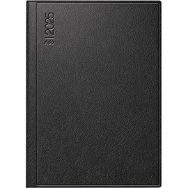 rido/idé Pocket Diary Model Technik III (2025), 1 Page = 1 Day, A6, 384 Pages, Leather Cover, Nappa Provence, Black