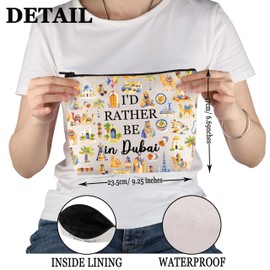 PYOUL Dubai Travel Gift Rather Be in Dubai Makeup Bag Welcome to Dubai Cosmetic Bag Dubai Souvenir Merch (Be in Dubai Bag)