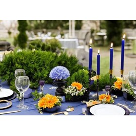 Taper candles, table candles, candles, table candles, set of 4 in blue, size: height x diameter approx. 17 x 2 cm