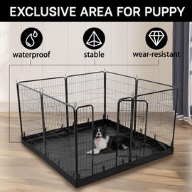 PJYuCien Dog Playpen Plus Storage Bag，32" H 8 Panels Puppy Pen with Square Bottom,Heavy Duty Dog Fence for Puppies/Small Dogs