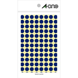 e-wan Color Label Blue Round 9 mm 14 Sheet 07002 , Blue