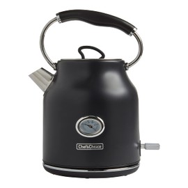 Chef'sChoice Electric Kettle Gourmezza Stainless Steel 1500 Watts with Auto-Shutoff & Boil-Dry Protection, 1.7-Liter, Black