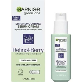 Garnier SERUM SUAVIZANTE SUPERALISANTE 3 EN 1 de Green Labs, crema, retinol y bayas, 1,7 fl oz