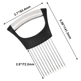 ZHMEINA Onion holder for slicing Onion Slicer, Onion slicer thin/Lemon slicer/Tomato slicer/Pepper slicer, Stainless Steel Food Slicer Assistant Tool for Slicing Fruit Lemon and Meat (2pcs)