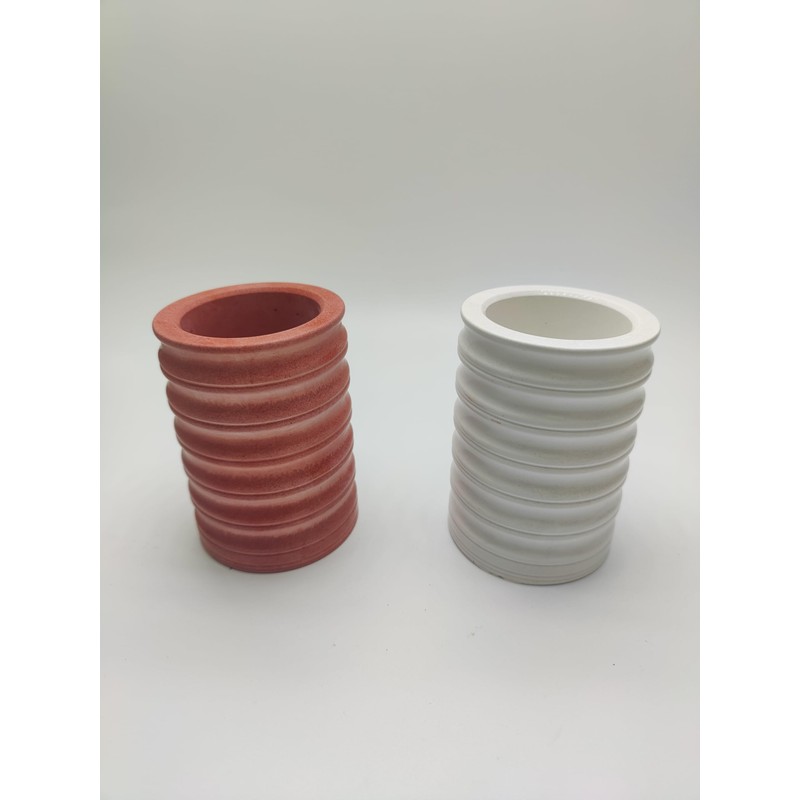 mysangouzi 2 cement pen holders, white and blue