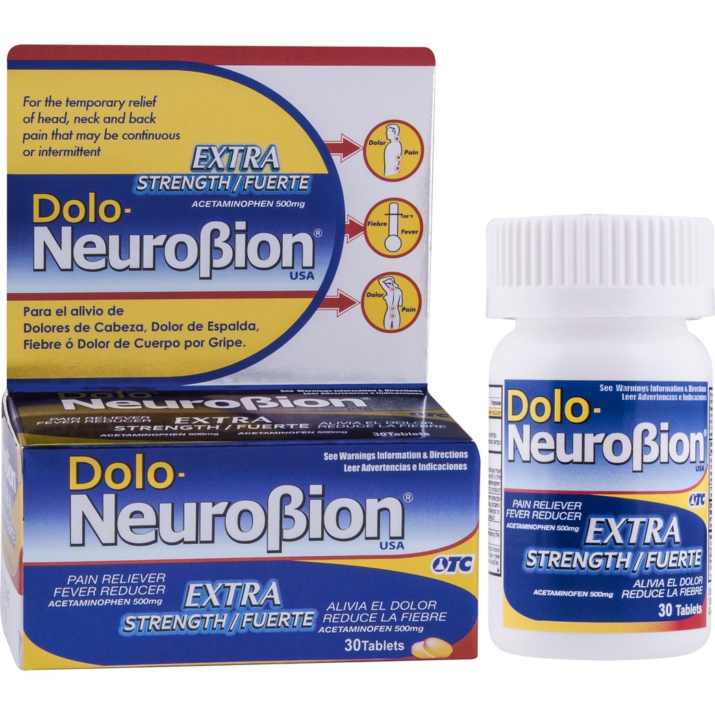 Dolo Neurobion 30 Tablets - Pain Reliever, Fever Reducer, Extra Strength, Fuerte, Alivia el Dolor, Reduce la Fiebre