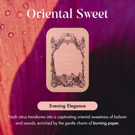 Paper Incense - 48pcs with Vintage Tin Case, Burning Papers Infused with Natural Essential Oils, Quick Usage & Long-Lasting Fragrance, Eliminating Bathroom, Kitchen, Pet Odors - Oriental Sweet