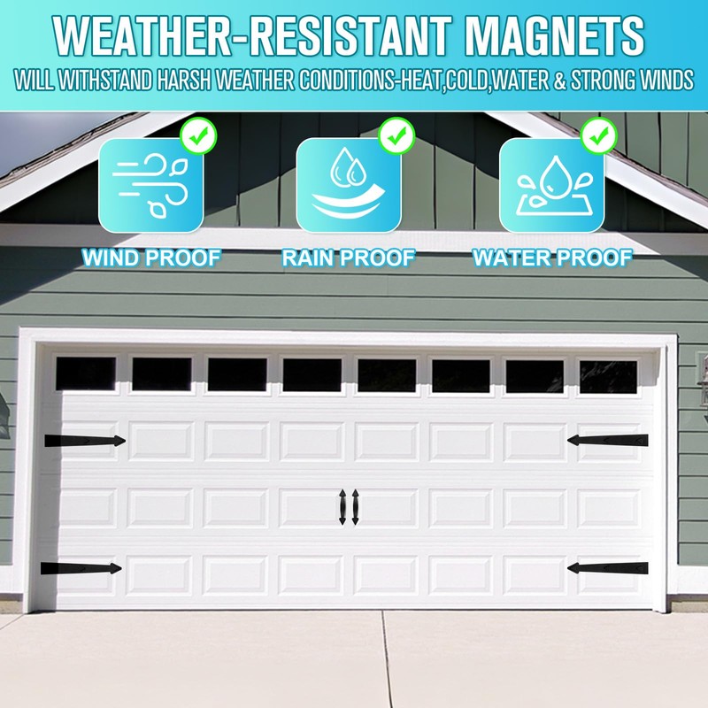 Magnetic Garage Door Hardware,Garage Door Magnetic Decorative Hardware 8 Hinges