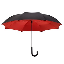 Galleria Reverse Close Stick UmbrellaBlack/Red