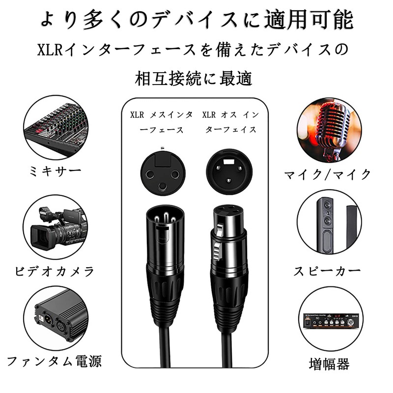 XLR Microphone Cable, XLR (Male) to XLR (Female) Cable, Canon